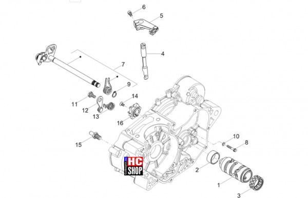 Aprilia RS 125 E5+ - Motor - Schaltgetriebe-Schaltgabel