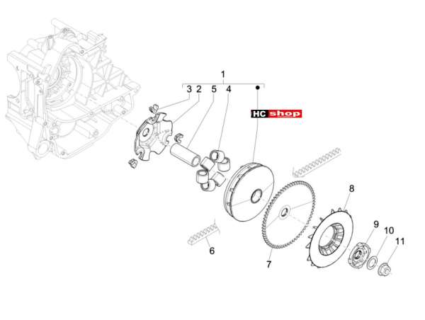 Piaggio Liberty iGet 50 4T 3V E4 Motor - Antriebsriemenscheibe