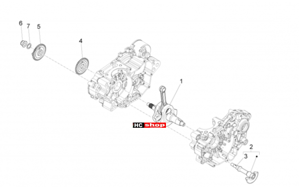 Aprilia RS 125 Replica 4T E4 ABS Motor Kurbelwelle