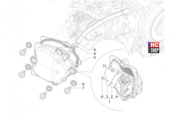 Vespa GTS 310 E5+ Classic-Super-Super Sport - Motor - Zylinderkopfabdeckung
