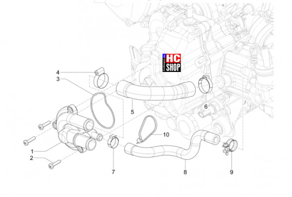Piaggio MP3 310 HPE Sport E5+ - Motor - Wasserpumpe