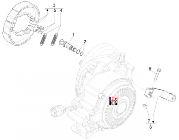 Vespa Elettrica 70KmH E5 Motor - Bremsanlage hinten