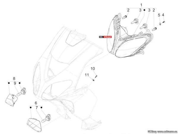 Piaggio Vorderleuchten - Blinkleuchten NRG 50 DD