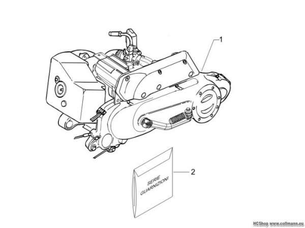 Vespa Motor komplett LX 50 2t