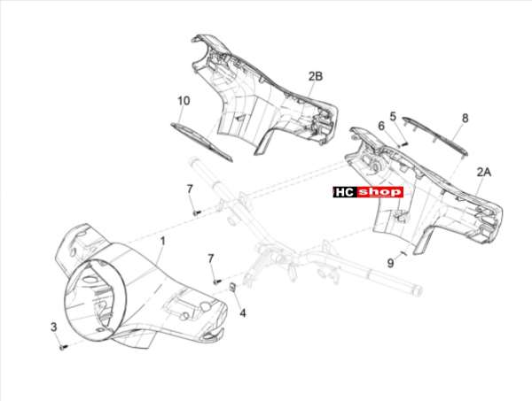 VESPA GTS 125 E4 ABS 4T SUPER Lenker Deckungen