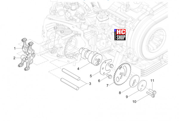 Piaggio MP3 310 HPE Sport E5+ - Motor - Schwinghebelhalterung
