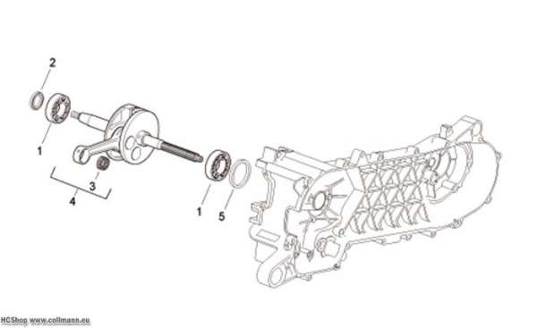 Aprilia Kurbelwelle Scarabeo 2T E2 eng.Piaggio 50