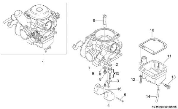 Aprilia Vergaser III Leonardo 125-150