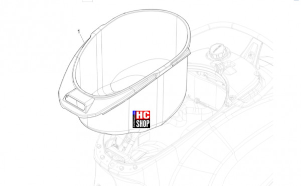 Vespa Primavera 125 TECH E5 - Fahrgestell-Karosserie - Schutzhelmgehäuse-Untersitz