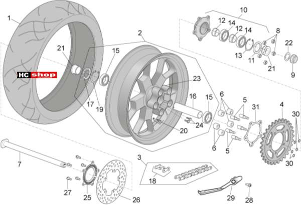 Aprilia RSV 4 1000 RR E4 ABS Räder Hinterrad