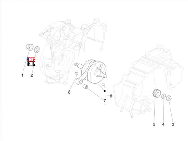 Piaggio Ape 50 2T E4 Motor Kurbelwelle