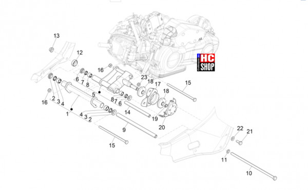 Vespa Primavera 125 TECH E5 - Radaufhängungen - Schwingarm