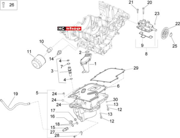 Aprilia RSV 4 1000 RR E4 ABS Motor Schmierung