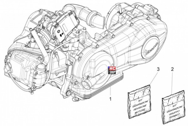 Vespa 946 125 E5 Motor - Motor komplett