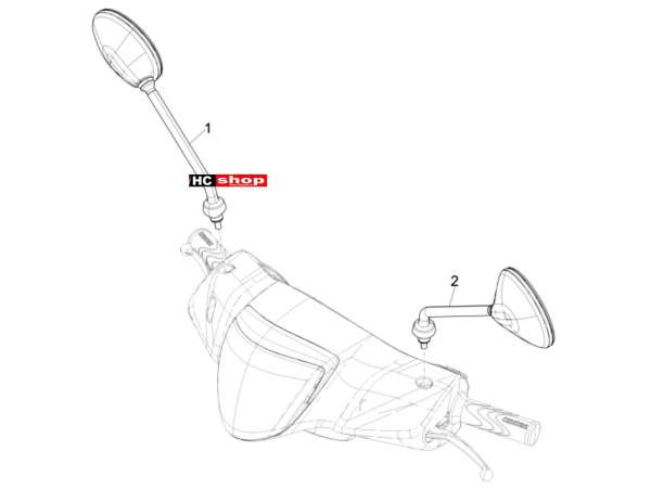 Piaggio Liberty iGet 125 4T 3V Fahrgestell-Karosserie - Rückspiegel