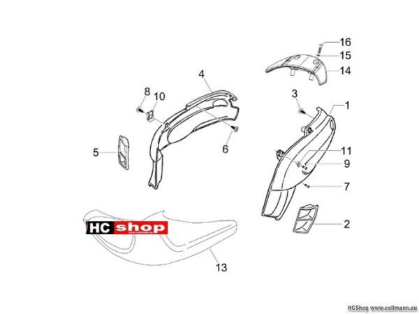 Piaggio Seitenabdeckung - Spoiler TPH 50