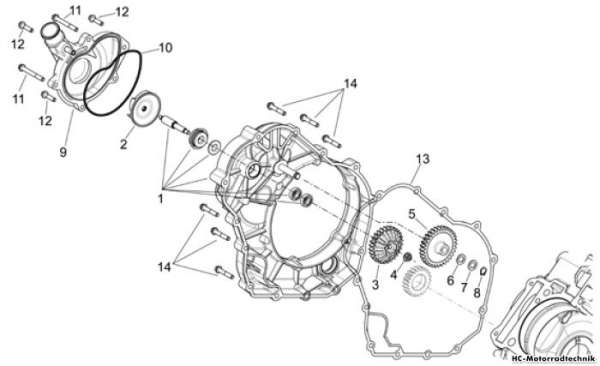 Aprilia Wasserpumpenritzel Shiver 750