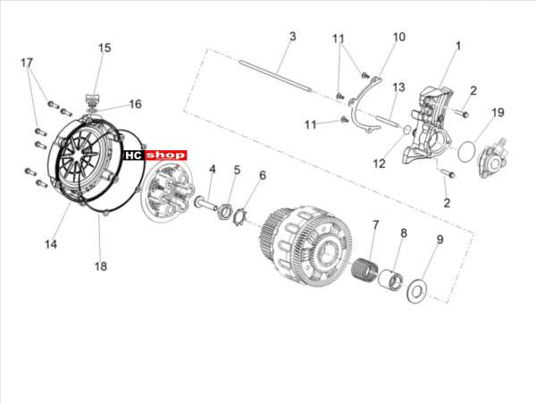 Aprilia Dorsoduro 900 E4 ABS Motor Kupplungsdeckel