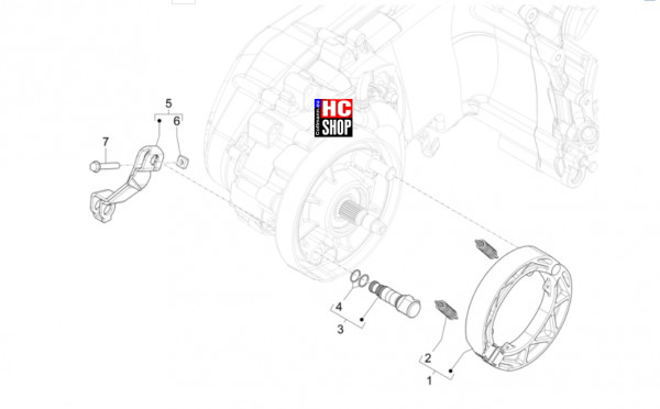 Vespa Primavera 125 TECH E5 - Motor - Hinterbremse-Bremsbackensatz