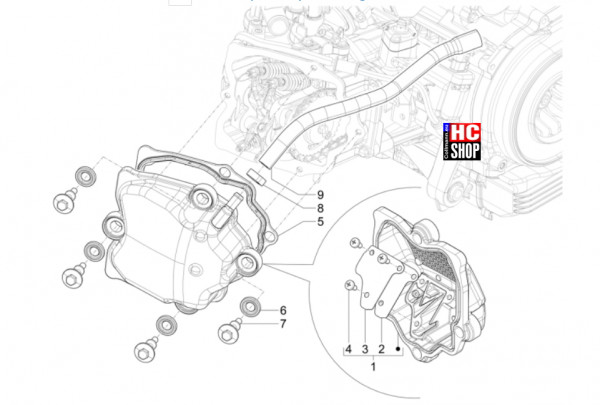 Piaggio MP3 310 HPE Sport E5+ - Motor - Zylinderkopfabdeckung