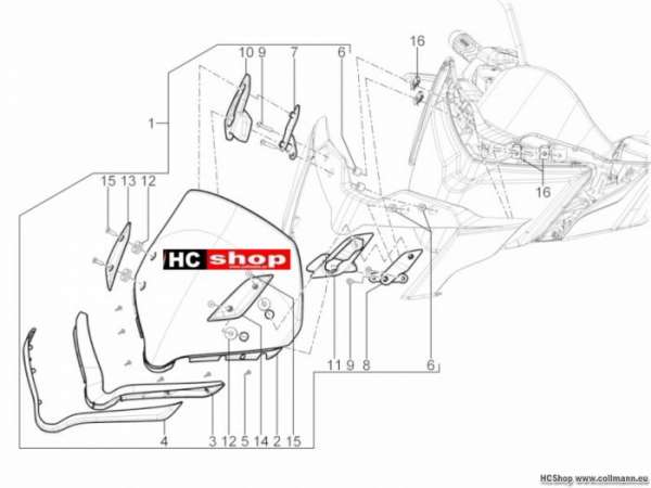 Piaggio MP3 YOUrban 300ie Sport Windschutzscheibe - Scheib