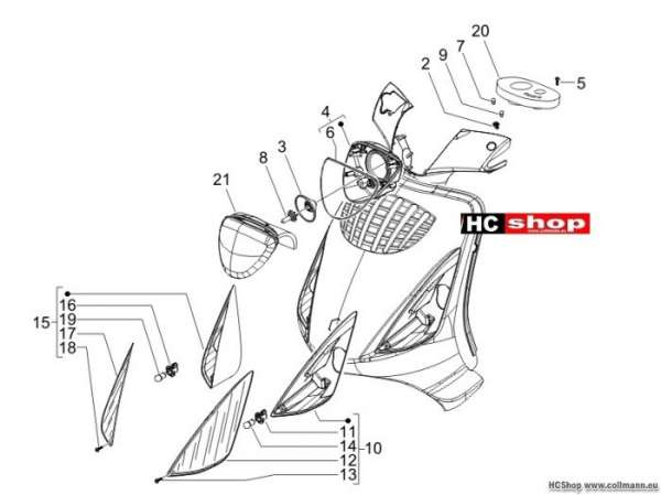 Piaggio Zip 50 2T Vorderleuchten - Blinkleuchten