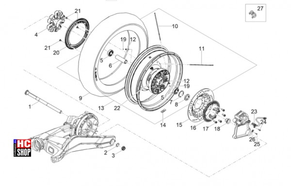 Moto Guzzi V85 TT E5 - Räder - Hinterrad