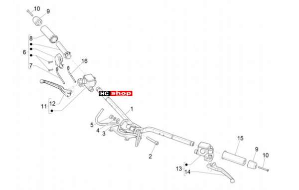 Vespa GTV 300 SEI GIORNI Lenker Hauptbremszylinder