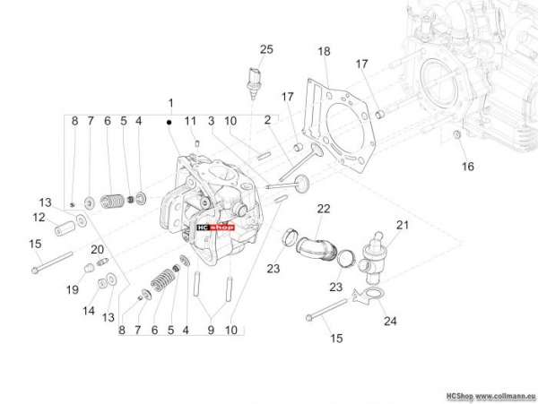 Piaggio MP3 500 Business Einhait Kopf - Ventil