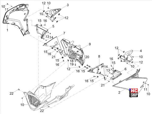 Aprilia RS 125 Replica ABS E5 Aufbau Seitenverkleidung