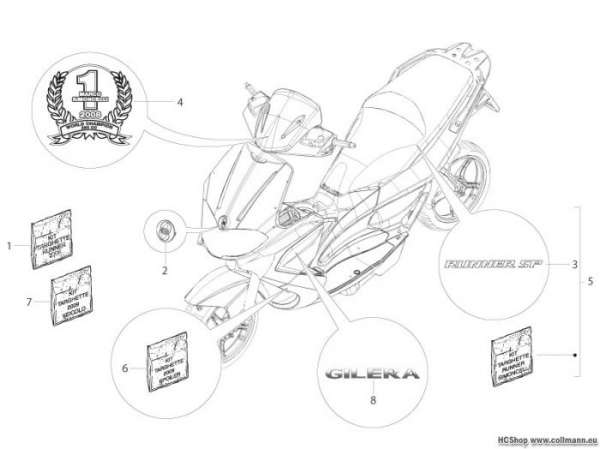 Gilera Plaketten - Verzierungen Runner 50 SP