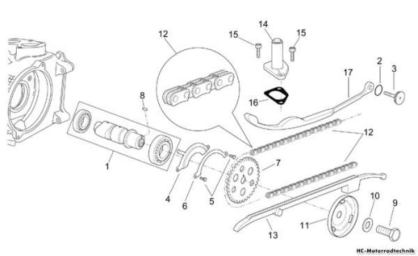 Aprilia Ventilschaltung Leonardo eng. Minarelli 250/300