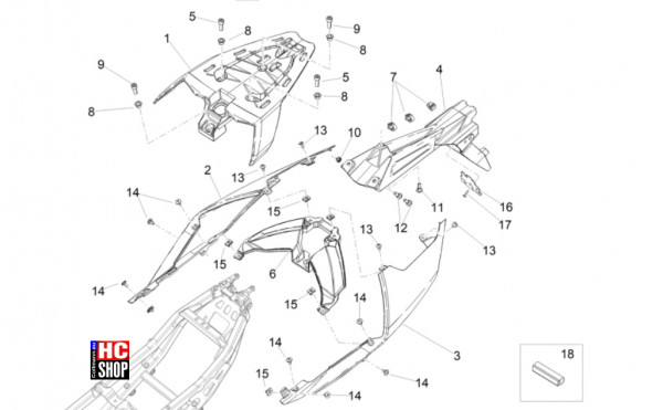 Aprilia RS 660 Factory E5+ - Aufbau - Heckaufbu