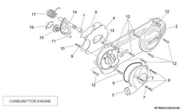 Aprilia Getriebedeckel (Verg.) SR Di-Tech+Carburatore 50