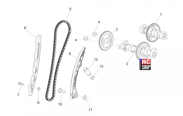 Aprilia RSV4 1100 Factory E5 - Motor - Hint. Zylindersteuer