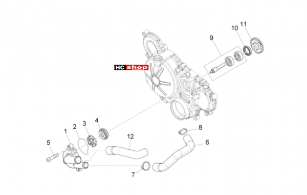 Aprilia RS 125 Replica 4T E4 ABS Motor Wasserpumpenritzel