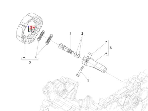 Vespa Primavera 125 E5 Motor Hinterbremse - Bremsbackensatzen