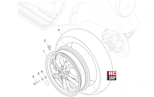 Vespa GTV 300 HPE RST - Radaufhängungen - Vorderrad