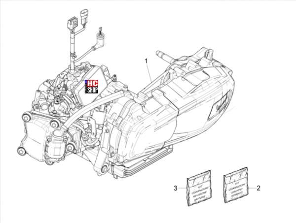 Vespa GTS 300 hpe E5 Motor komplett