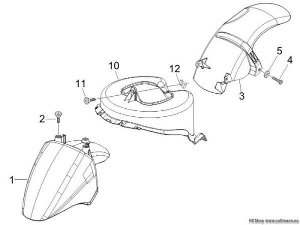 Piaggio Radgehäuse - Radkotflügel Fly 50 4T