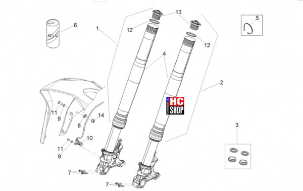 Aprilia RSV4 1100 Factory SE-09 SBK - Radaufhängungen - Vordergabel Ohlins