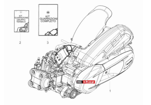 Piaggio MP3 350 Sport E4 ABS Motor komplett