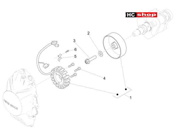 Moto Guzzi V7 III 750 ABS E4 - Motor Schwungmagnetstarter/ Zündung
