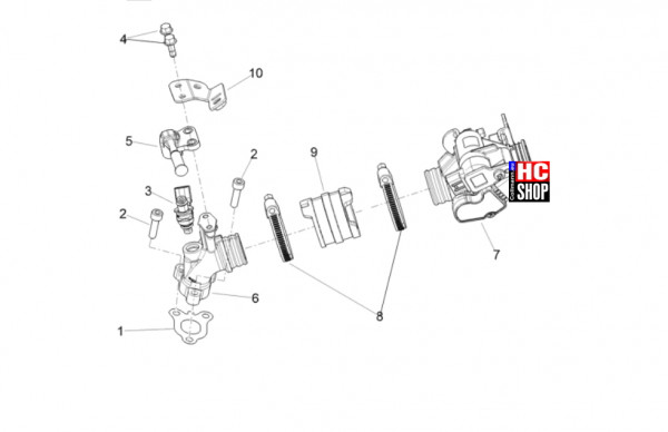 Aprilia SXR 50 E5+ - Motor - Drosselkörper-Einspritzdüse-Ansaugstutzen
