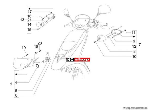 Piaggio Vorderleuchten TPH 50