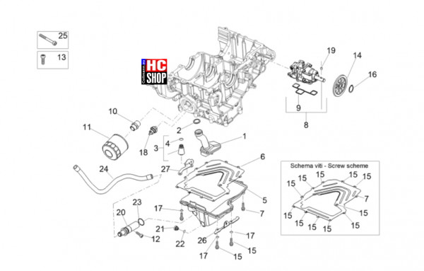 Aprilia Tuono V4 Factory 1100 E5 SE 09 SBK - Schmierung