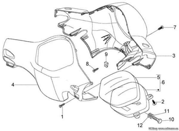 Vespa Lenkerdeckel LX 125