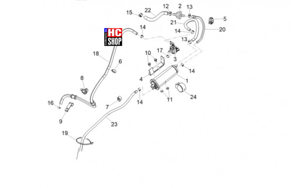 Aprilia SXR 50 E5+ - Fahrgestell-Karosserie - Verdunstungsschutz-Anlage