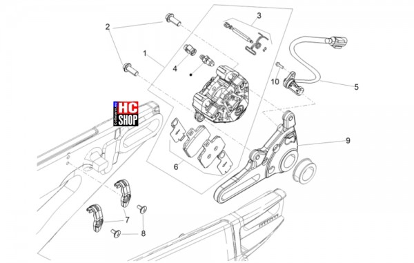 Aprilia RSV4 1100 Factory E5 - Bremsanlage - Hinterradbremszange