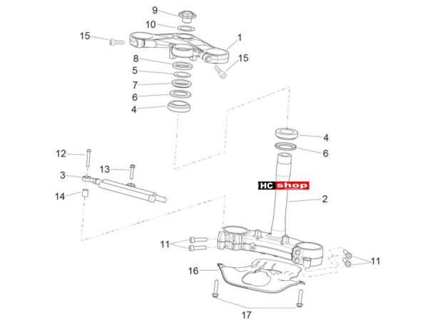 Aprilia RSV 4 1000 RF E4 ABS Lenker Lenkung